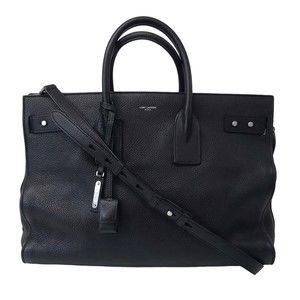Saint Laurent Paris "Sac De Jour Thin Large" Shoulder Bag Black
